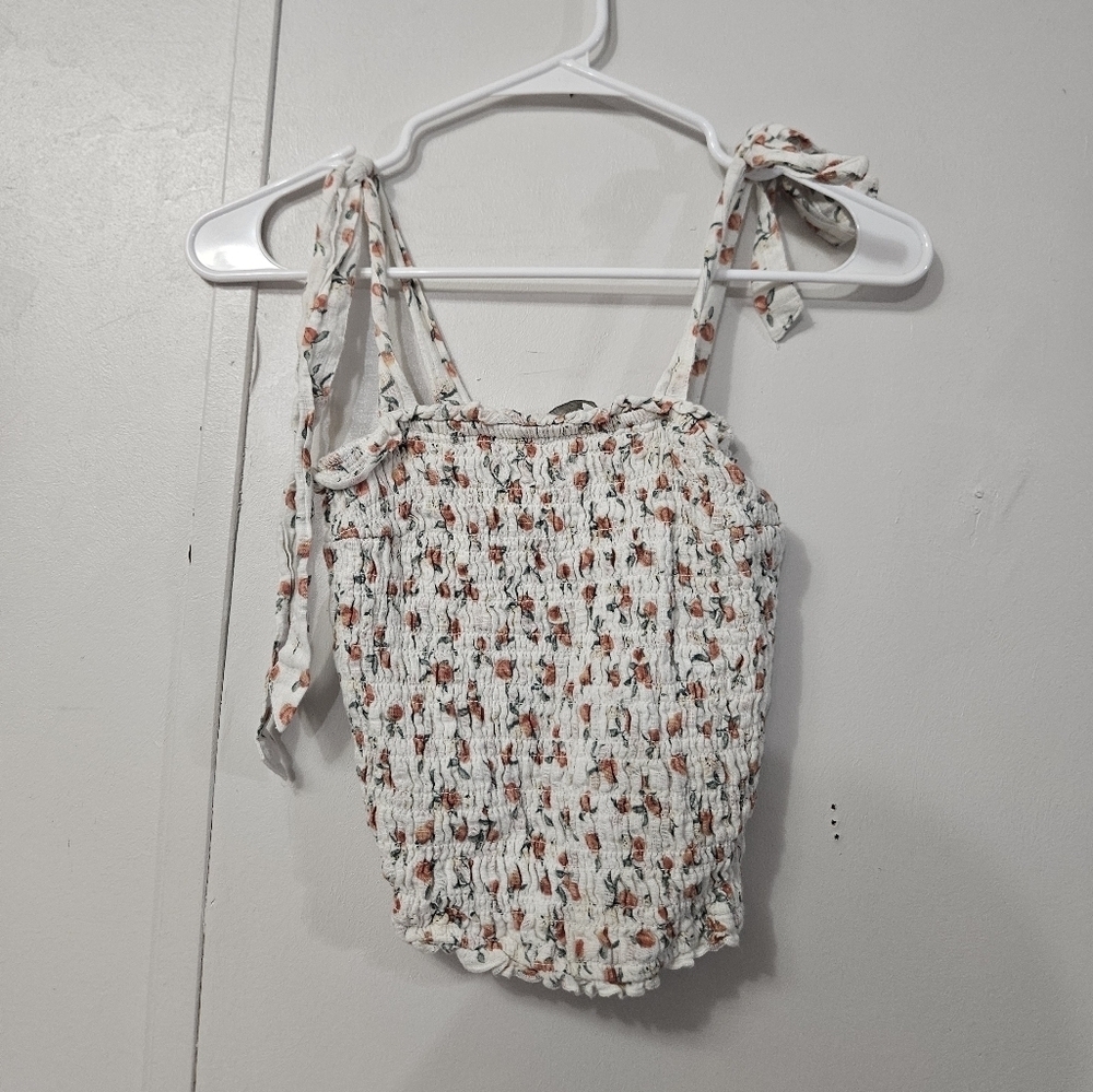 Abercrombie & Fitch Peach Smocked Tie Strap Tank Top!